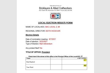 PAUL DUNFORD WINS ELECTION FOR PRESIDENT OF BAC 2 MI!