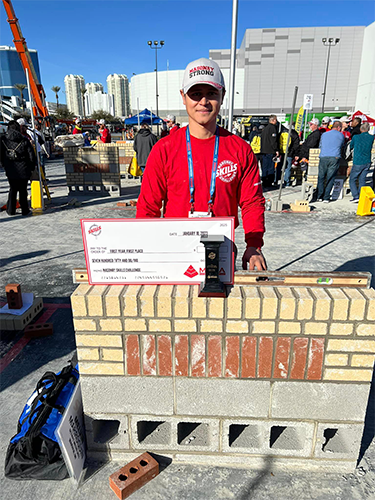 MELVIN MARROQUIN AWARDED 1st PLACE AT MCAA'S MASONRY SKILLS CHALLENGE