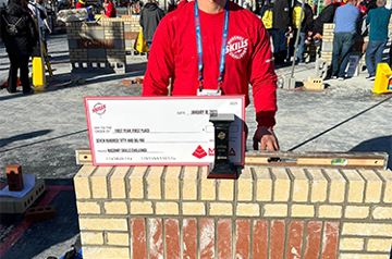 MELVIN MARROQUIN AWARDED 1st PLACE AT MCAA'S MASONRY SKILLS CHALLENGE